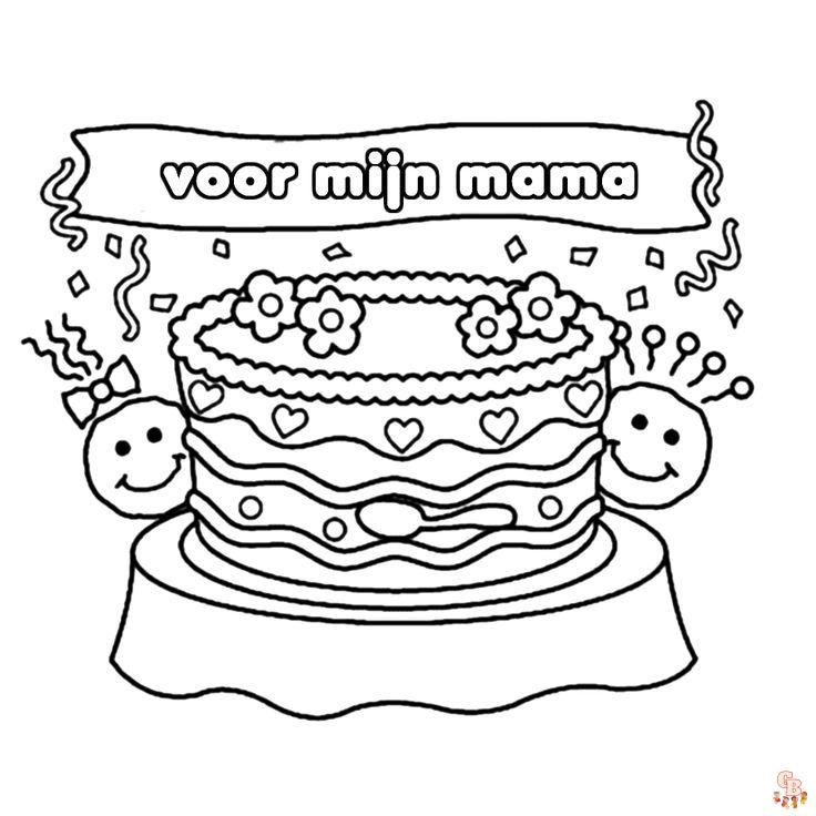 Verjaardag Mama kleurplaten