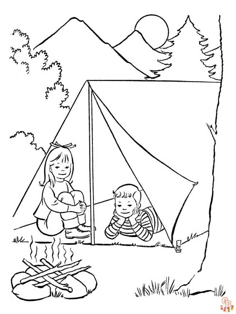 Grappige camping kleurplaten voor kinderen 4