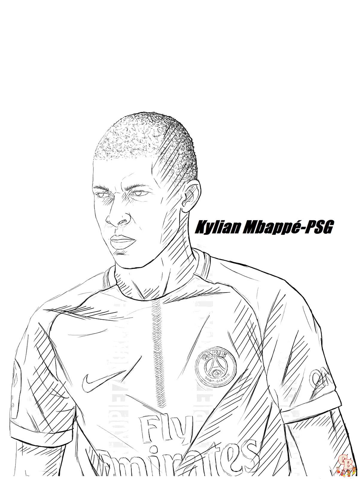 Kylian Mbappe Kleurplaat 6