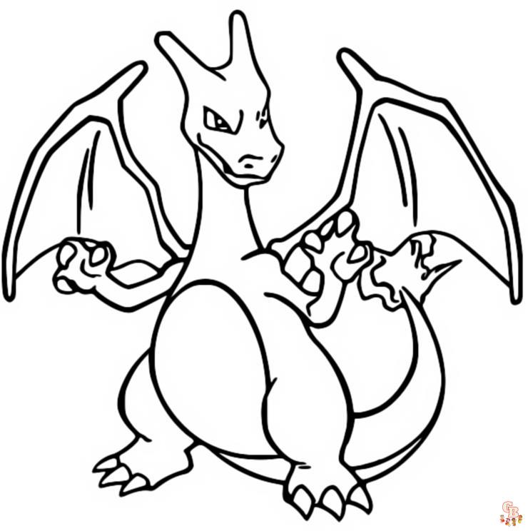 Pokemon Charizard Kleurplaat 13