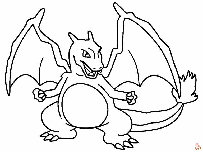 Pokemon Charizard Kleurplaat 4