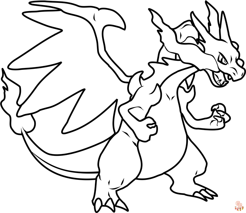 Pokemon Charizard Kleurplaat 6