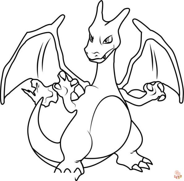 Pokemon Charizard Kleurplaat 9