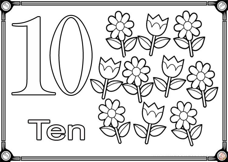 10 jaar kleurplaat printen