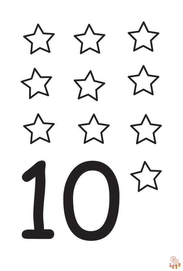 10 jaar kleurplaat