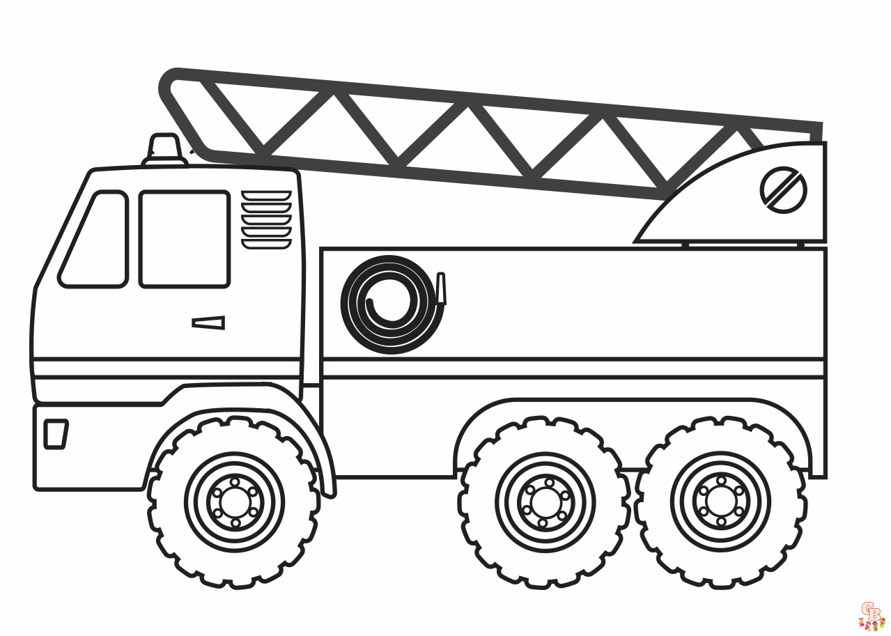 Brandweerwagen kleurplaat 1