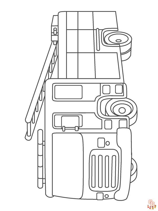 Brandweerwagen kleurplaat 4