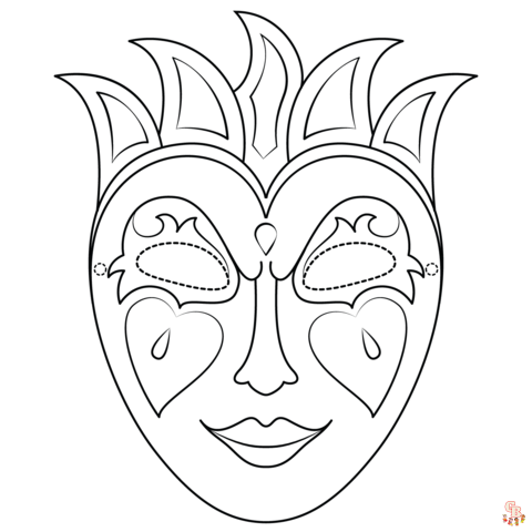 Carnaval Masker kleurplaat 2