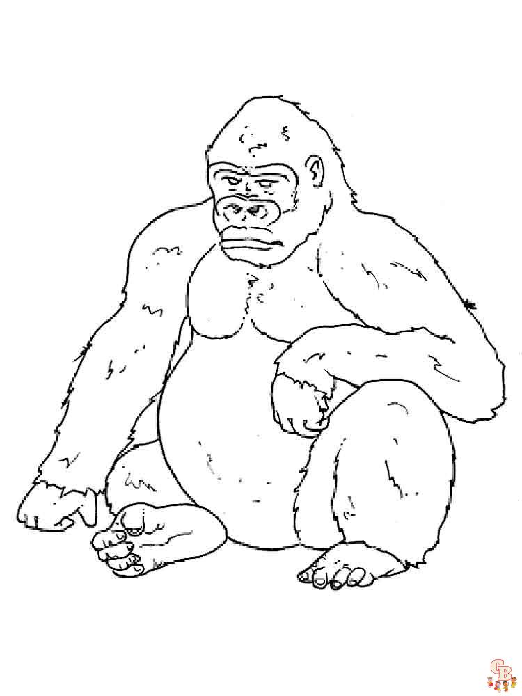 Gorilla Kleurplaten 11