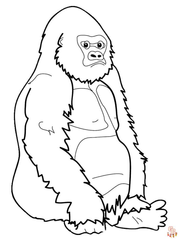 Gorilla Kleurplaten 13