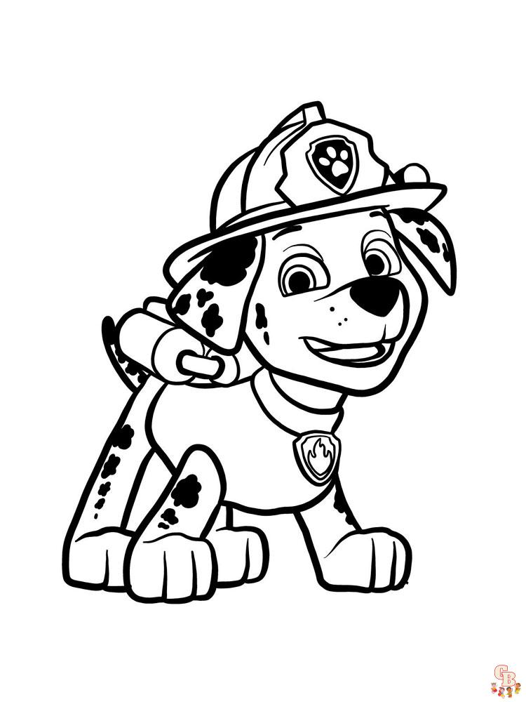 Marshall Paw Patrol Kleurplaat 1