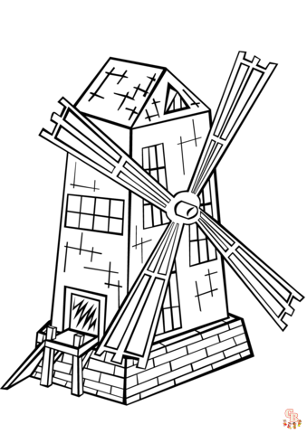 Molen Kleurplaat 4