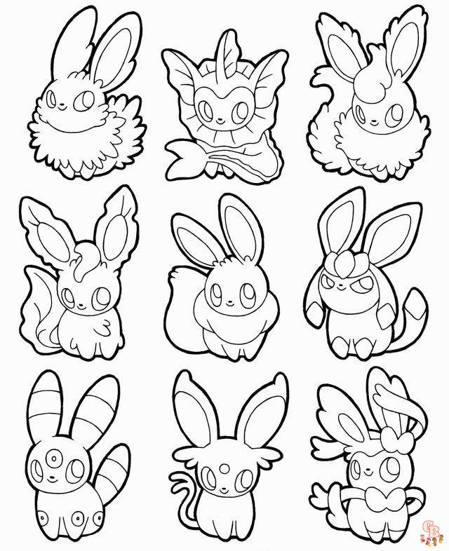 Pokemon Eevee Evolution Kleurplaat 1