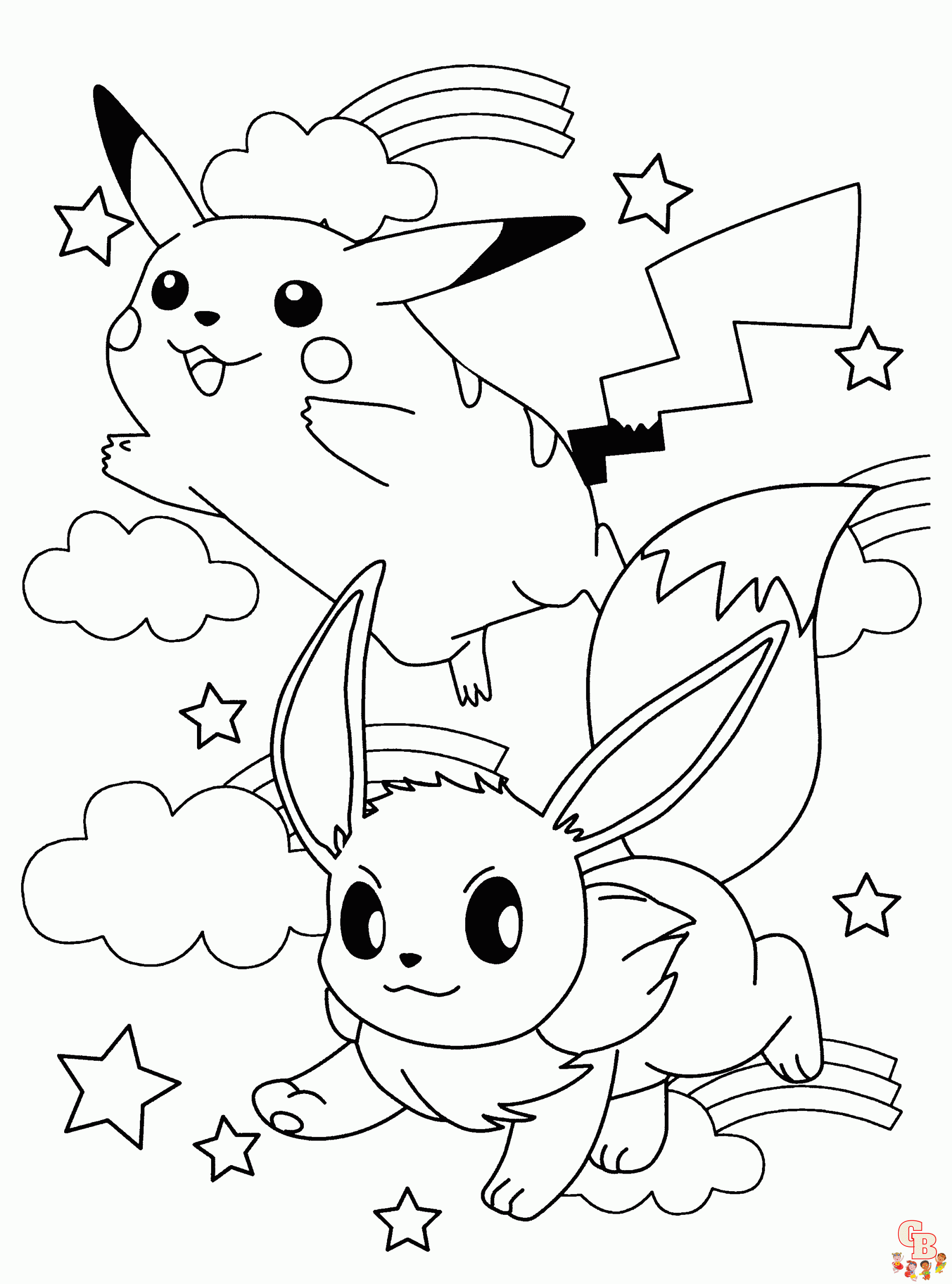 Pokemon Eevee Evolution Kleurplaat 2