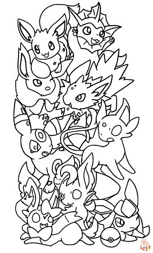 Pokemon Eevee Evolution Kleurplaat 5