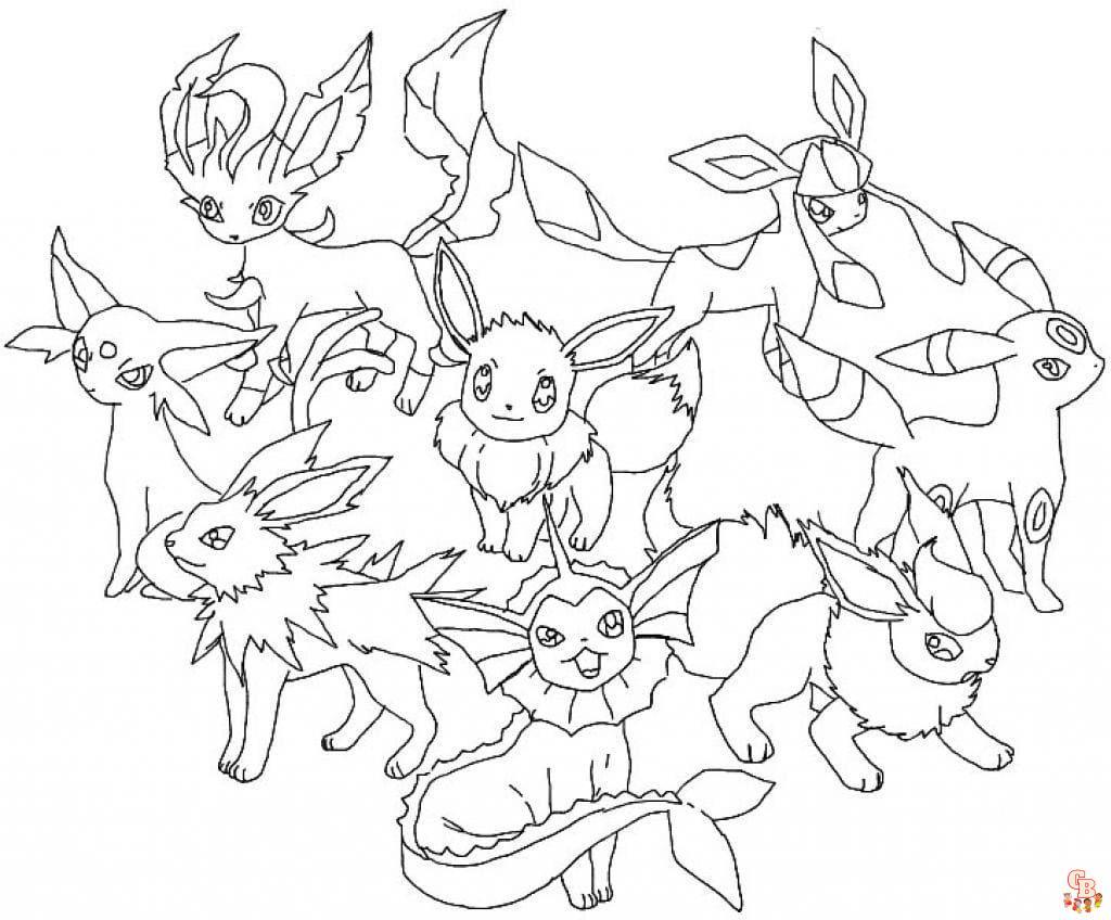 Pokemon Eevee Evolution Kleurplaat 6