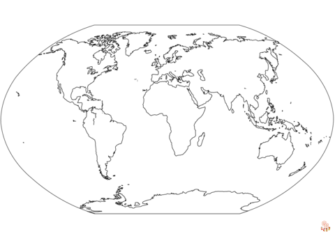 Wereldkaart Kleurplaat 1