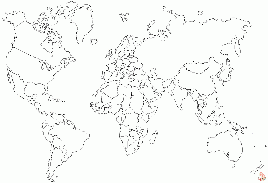 Wereldkaart Kleurplaat 2