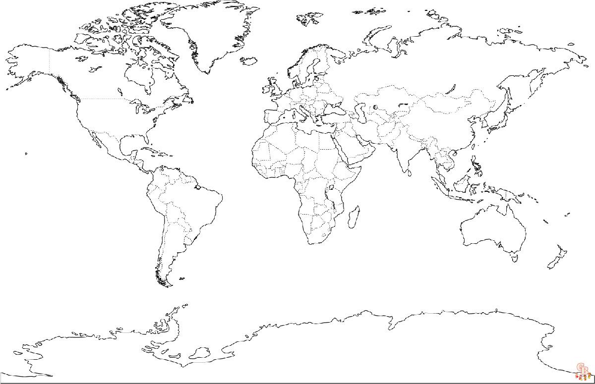 Wereldkaart Kleurplaat 2