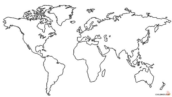 Wereldkaart Kleurplaat 7