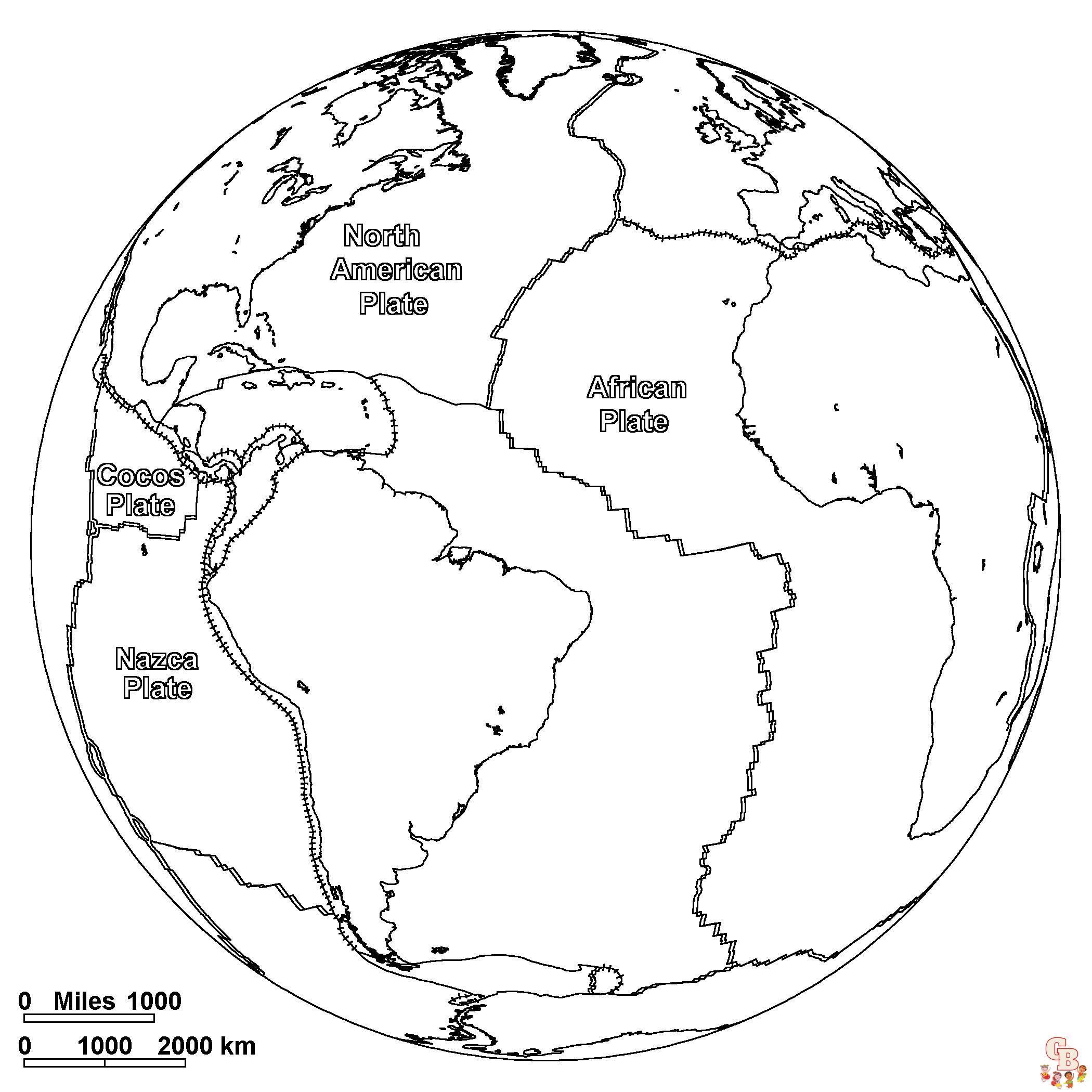 Wereldkaart Kleurplaat 8