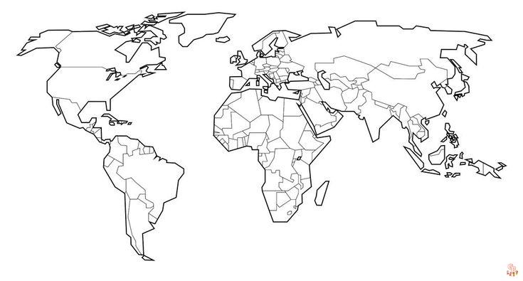 Wereldkaart Kleurplaat 9