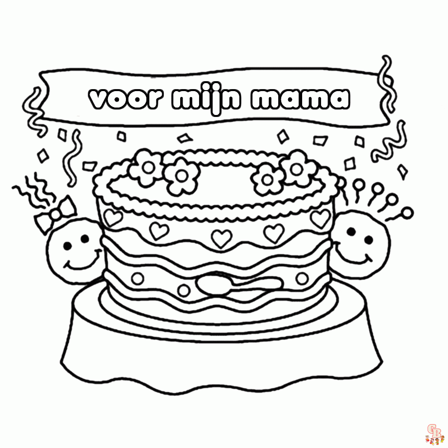 mama jarig kleurplaat 2