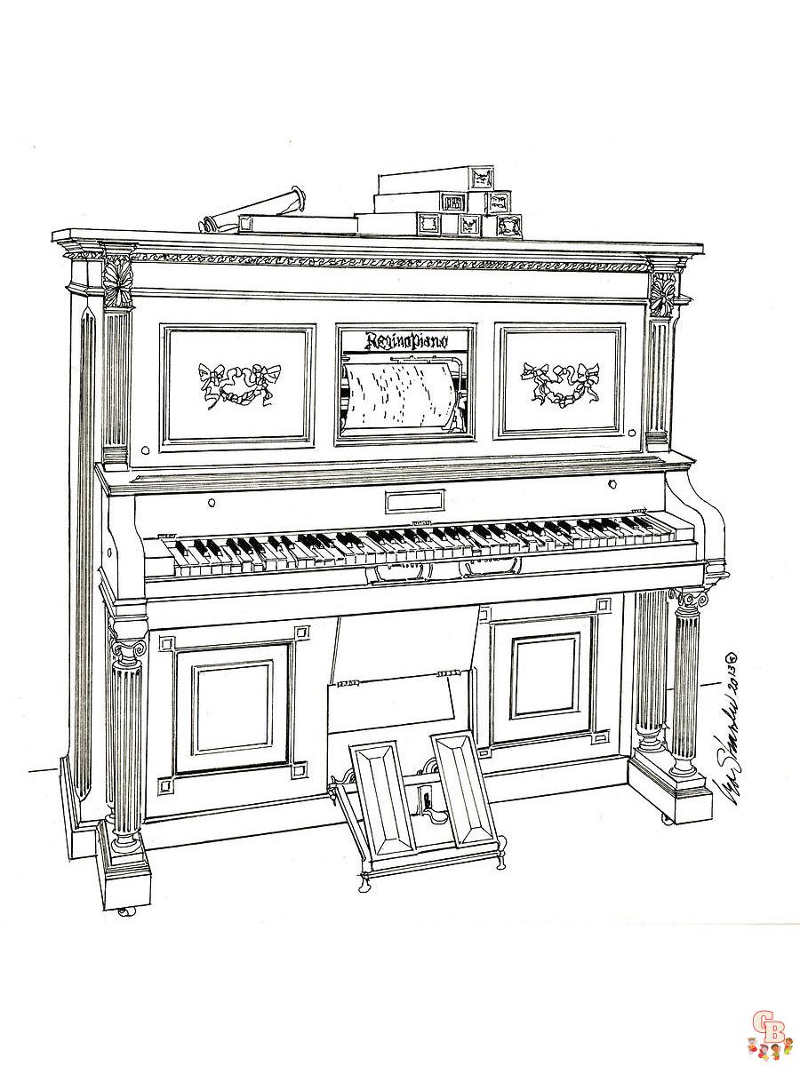 piano kleurplaat 2