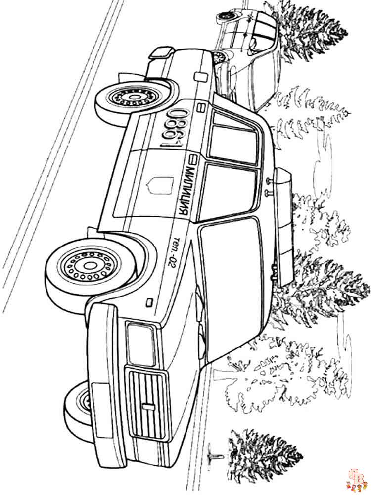 politieauto kleurplaat 13