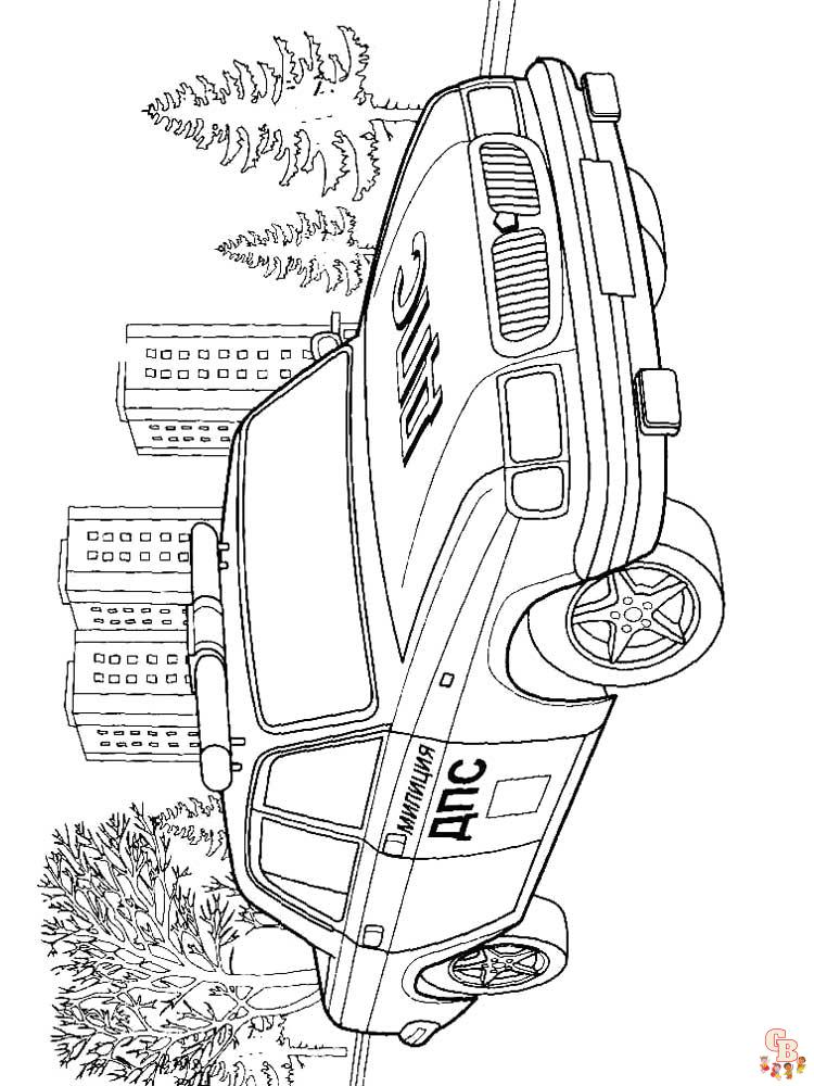 politieauto kleurplaat 3