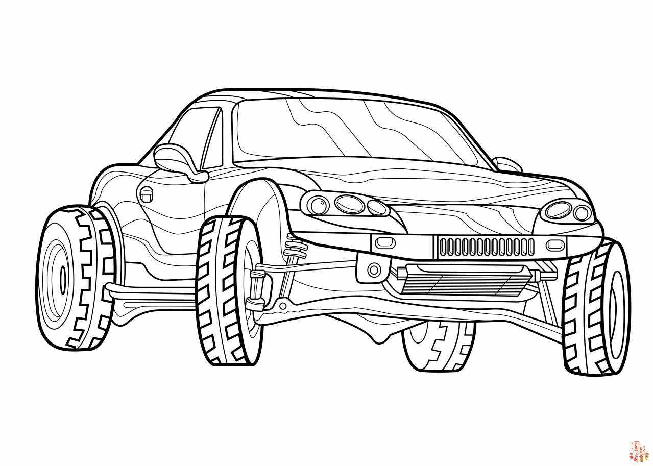 sportauto kleurplaat 3