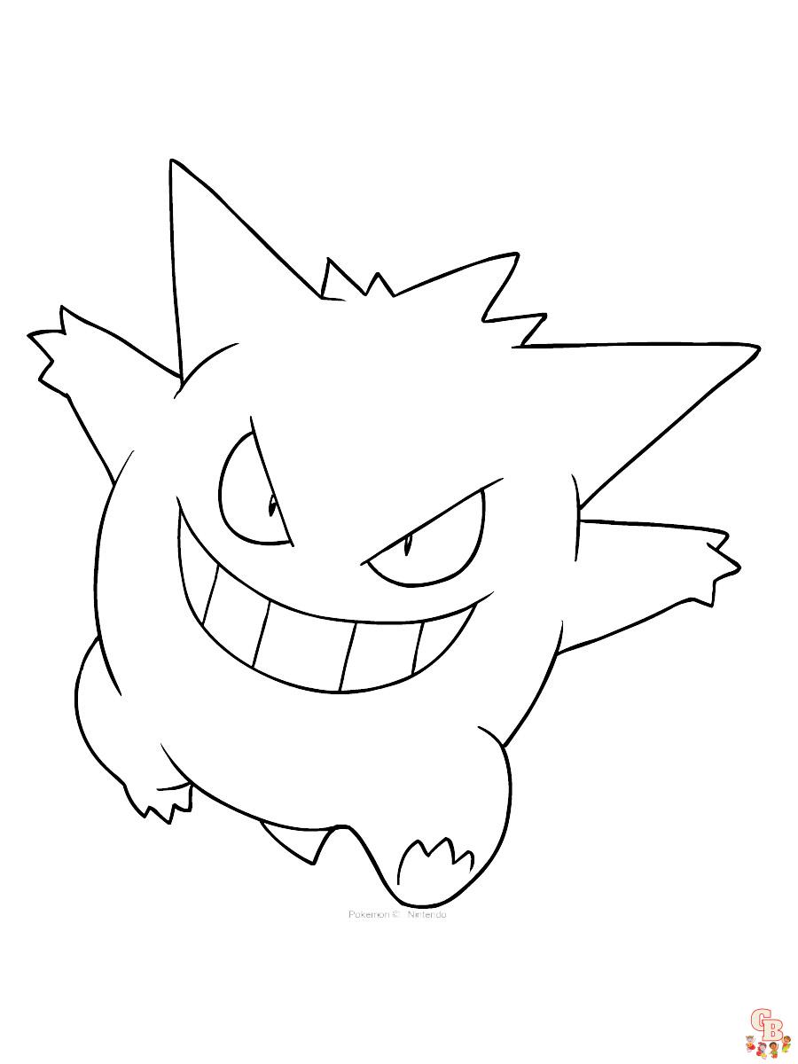 Gengar kleurplaat 1