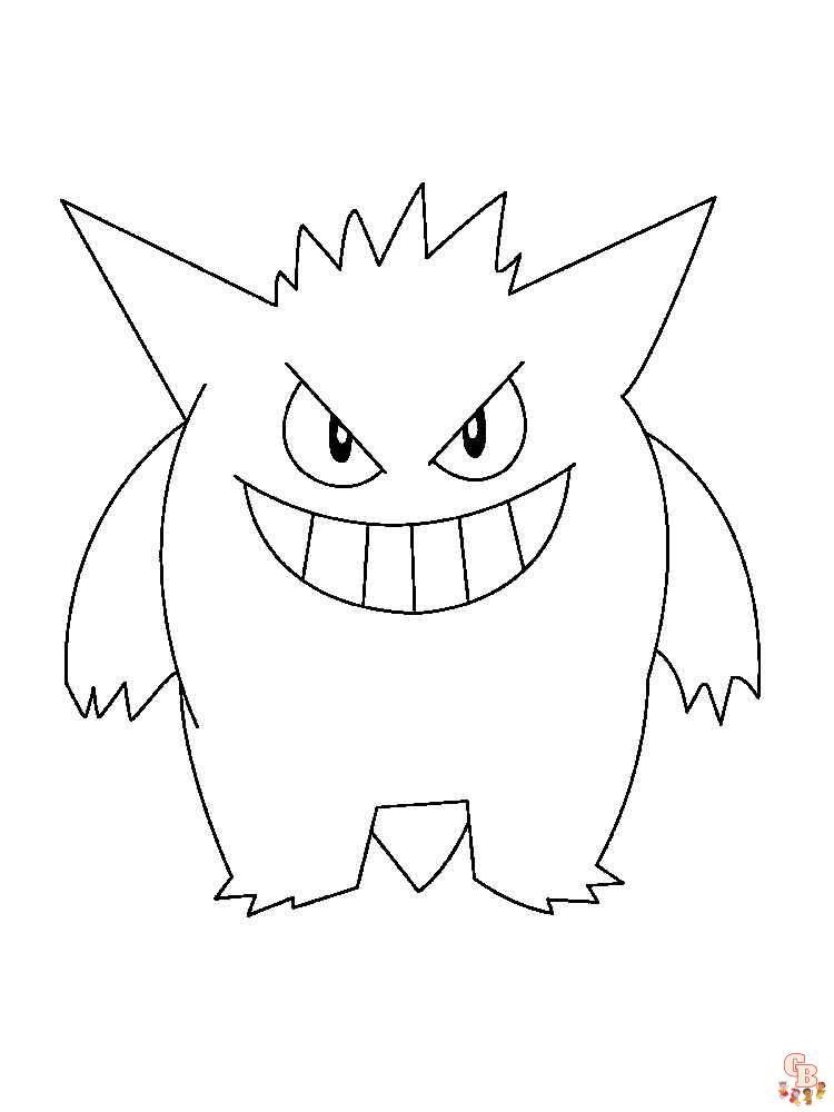 Gengar kleurplaat 2