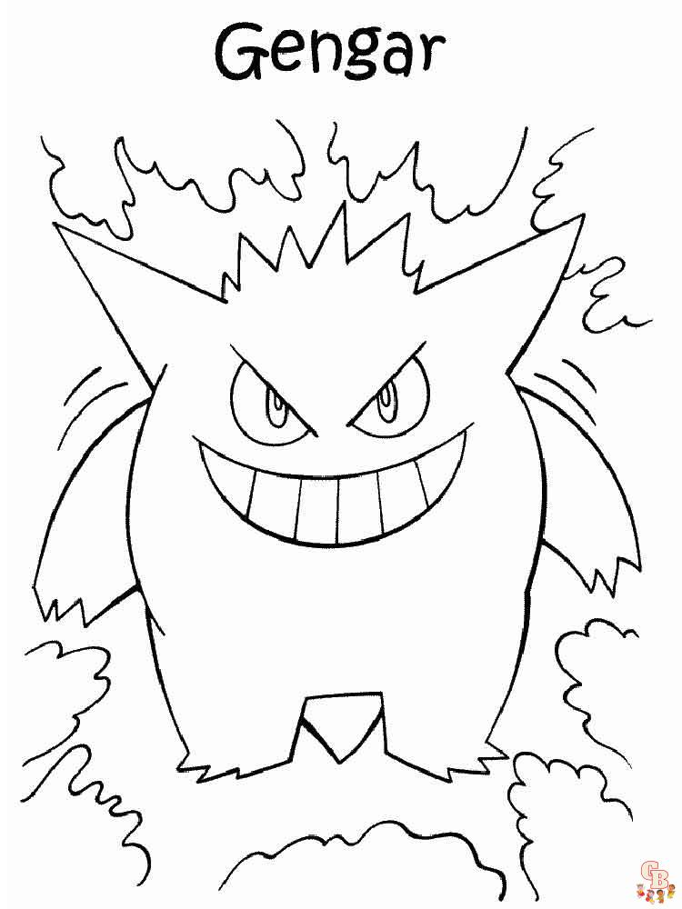 Gengar kleurplaat 3