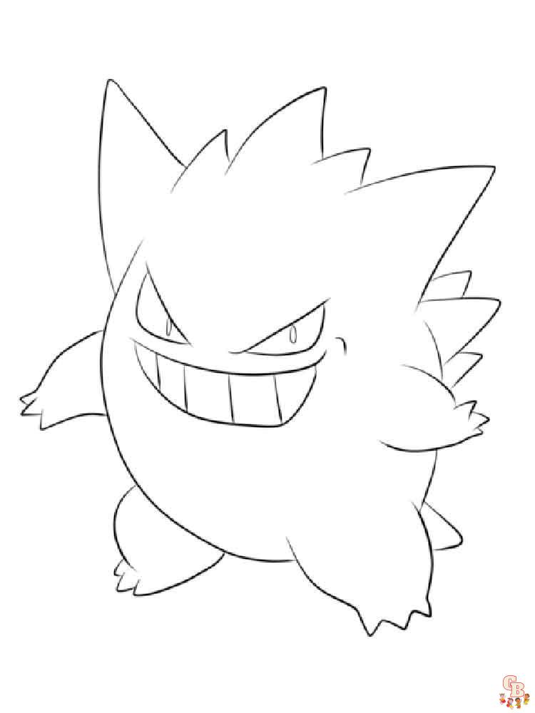 Gengar kleurplaat 4