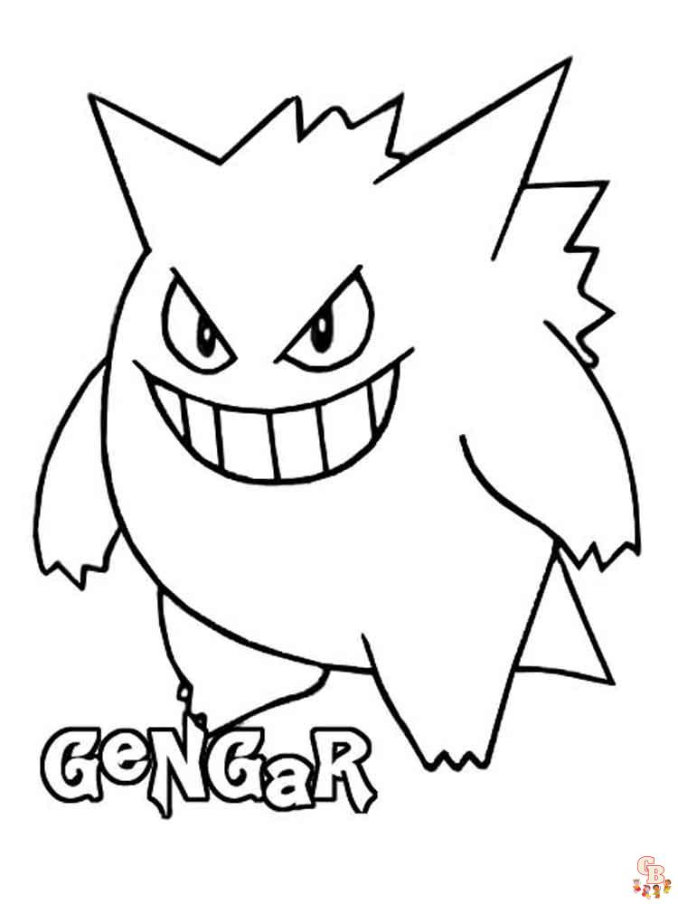 Gengar kleurplaat 5