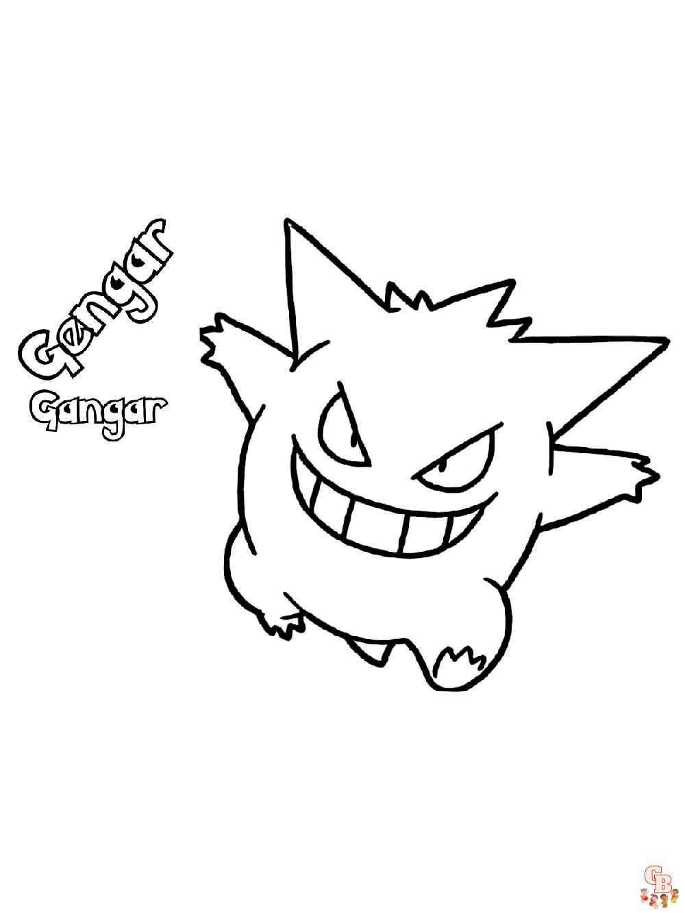 Gengar kleurplaat 6