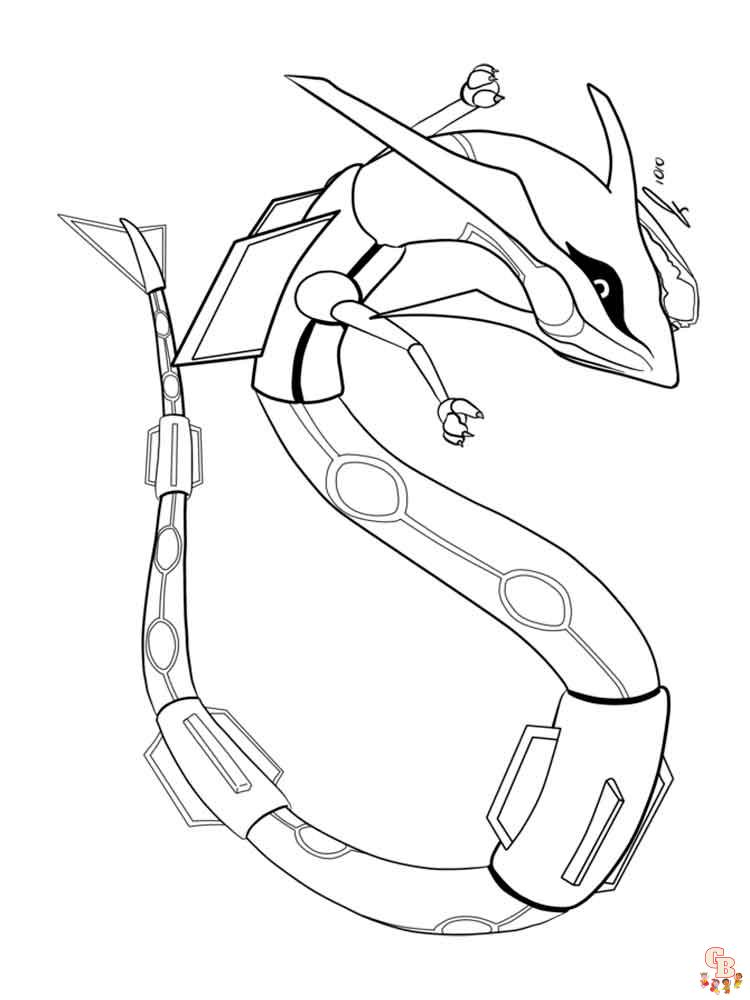 Rayquaza kleurplaat 1