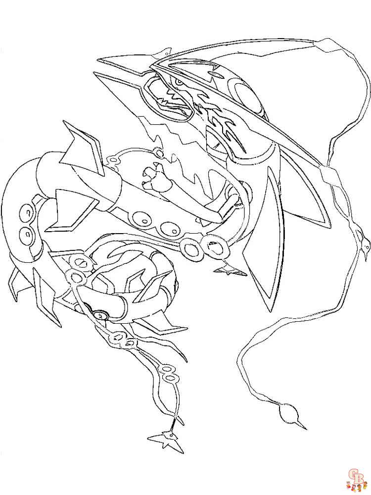 Rayquaza kleurplaat 3