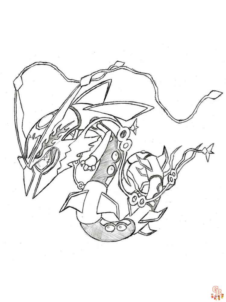 Rayquaza kleurplaat 7