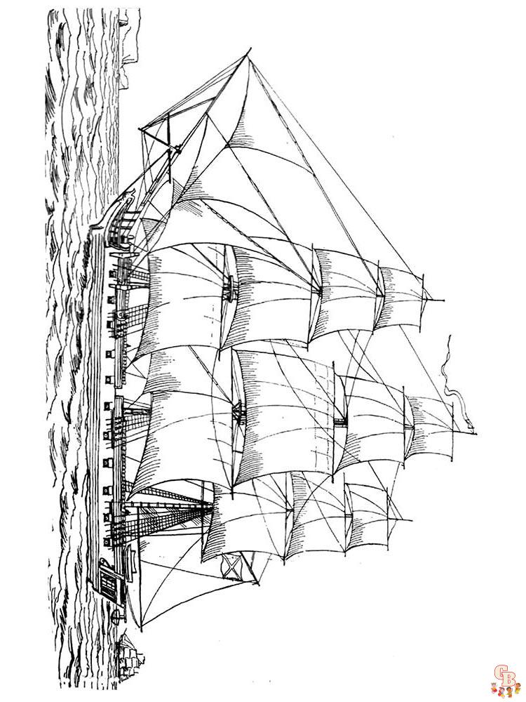 Zeilboot kleurplaat 10