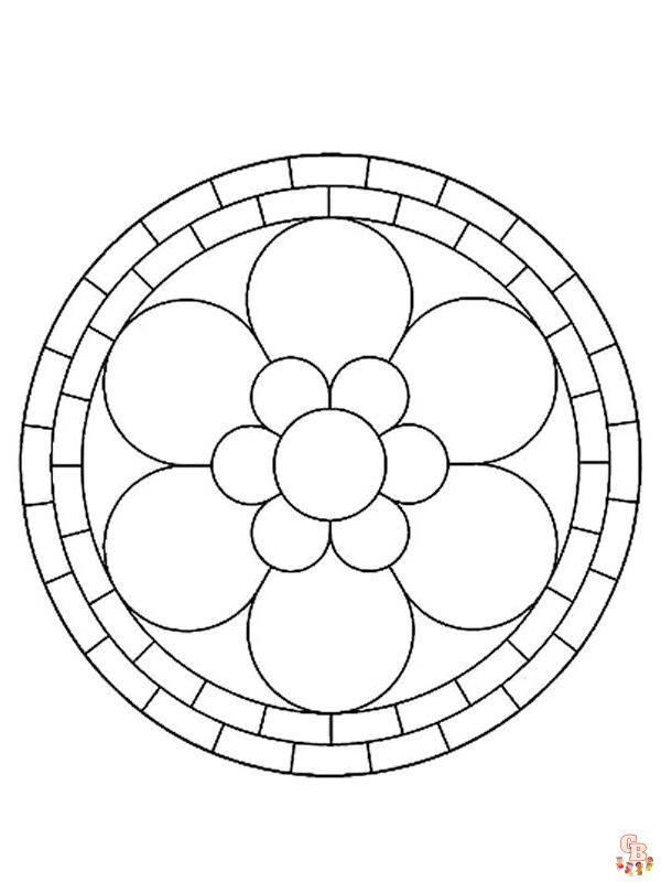 eenvoudige mandala kleurplaat 2