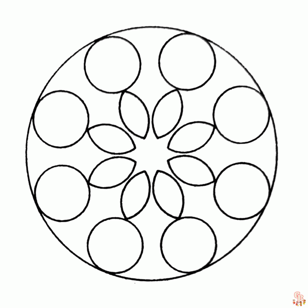 eenvoudige mandala kleurplaat 3