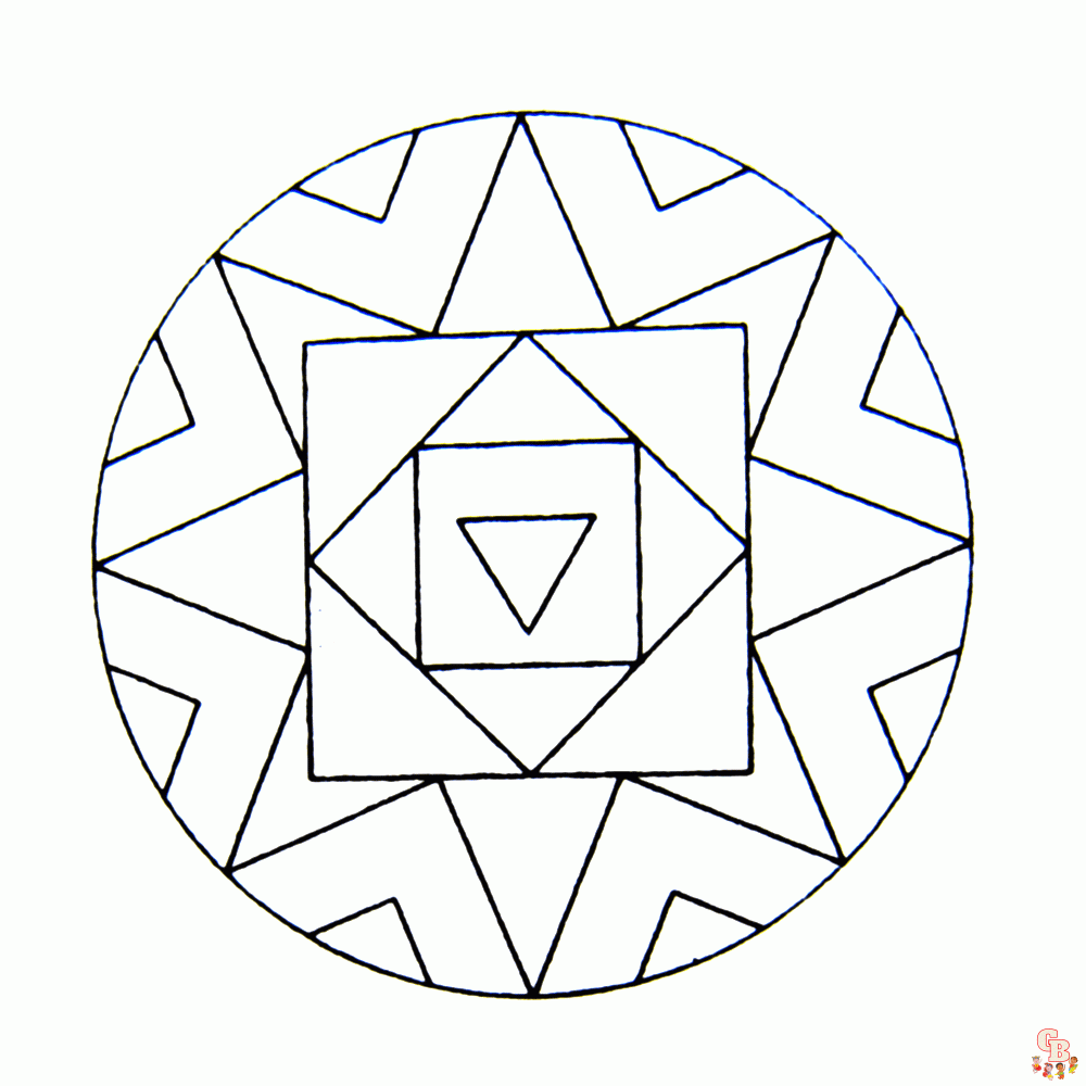 eenvoudige mandala kleurplaat 4