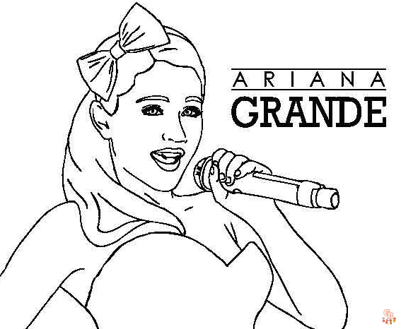 ariana grande kleurplaat printen