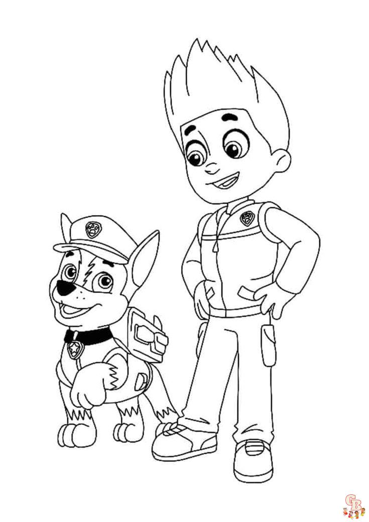 kleurplaat voor ryder paw patrol