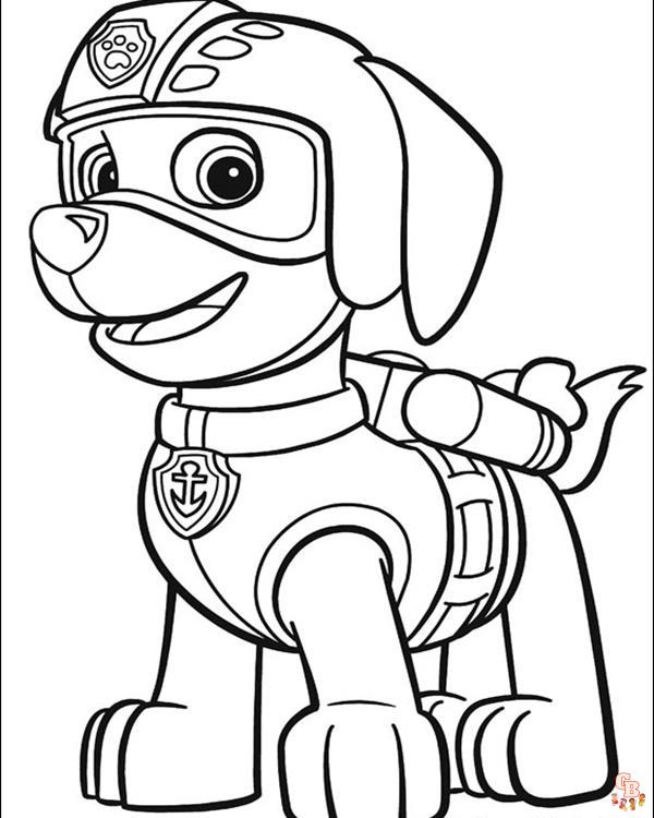 kleurplaat voor zuma paw patrol