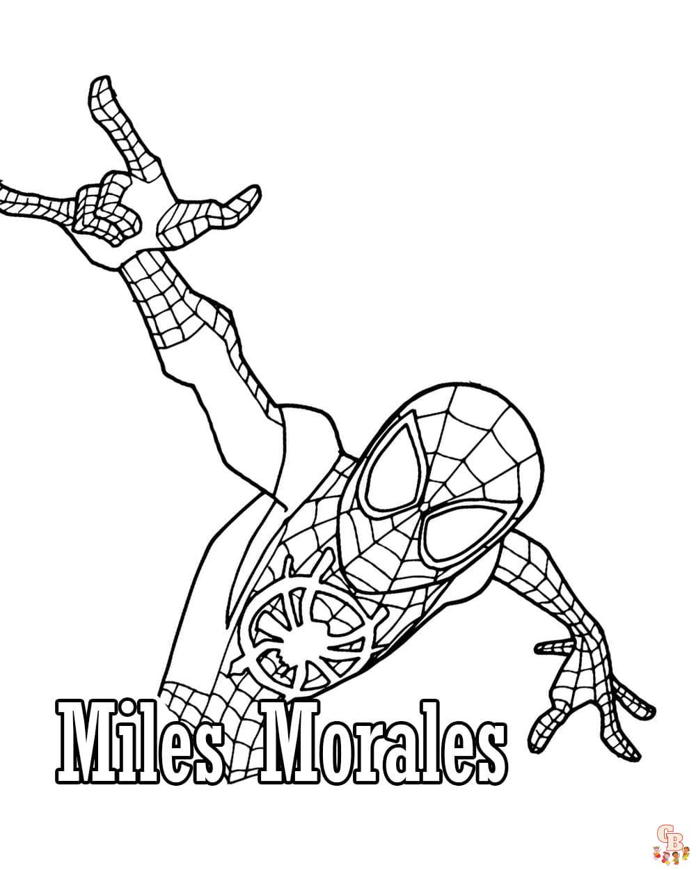 miles morales kleurplaat gratis printen