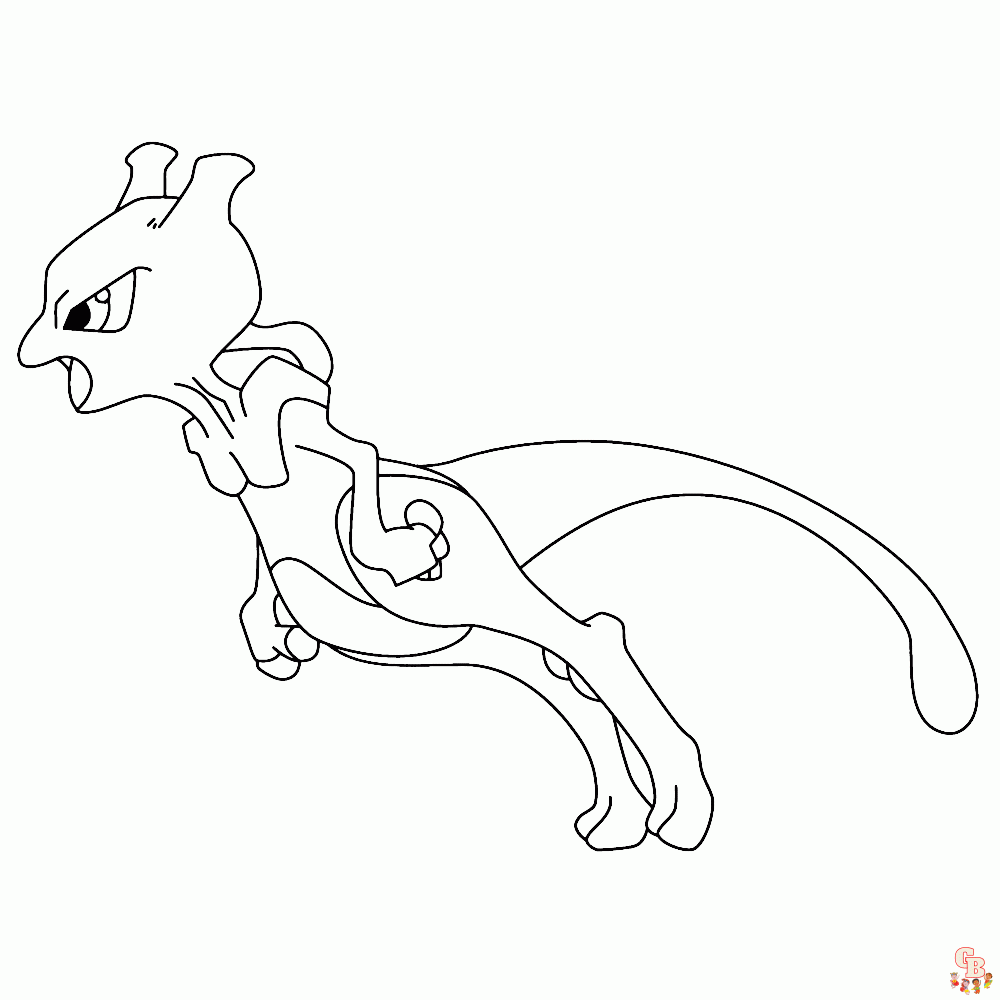 pokemon mewtwo kleurplaat printen