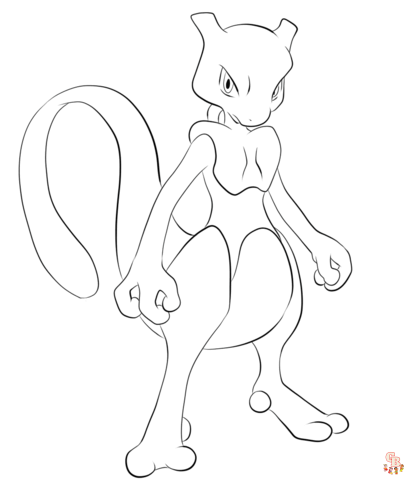 pokemon mewtwo kleurplaat